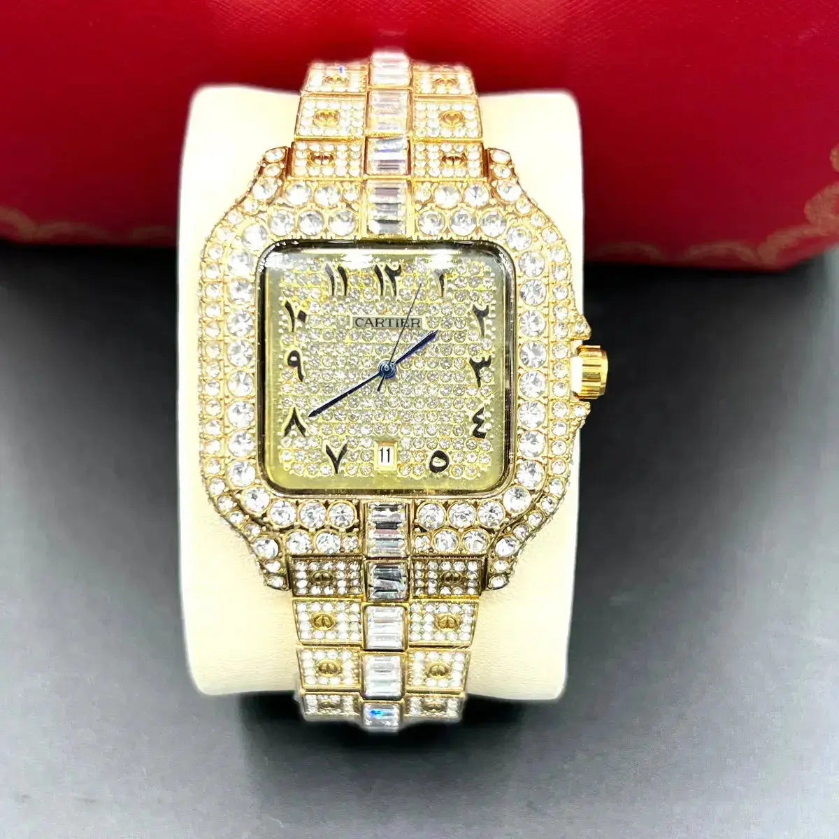 CARTIER PREMIUM ARABIC DIAL STONES WATCH QUARTZ TkMart
