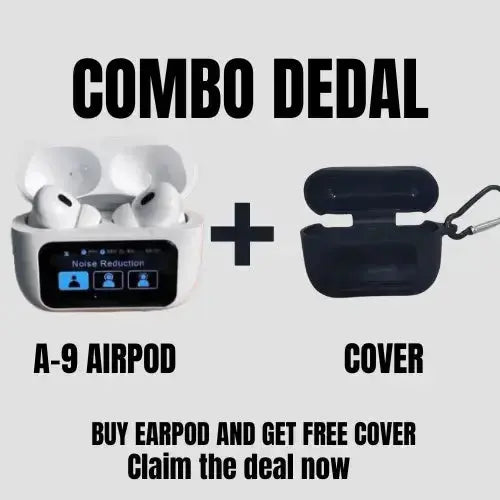 A9 Pro Airpods With Display + Silicon Case tkmart