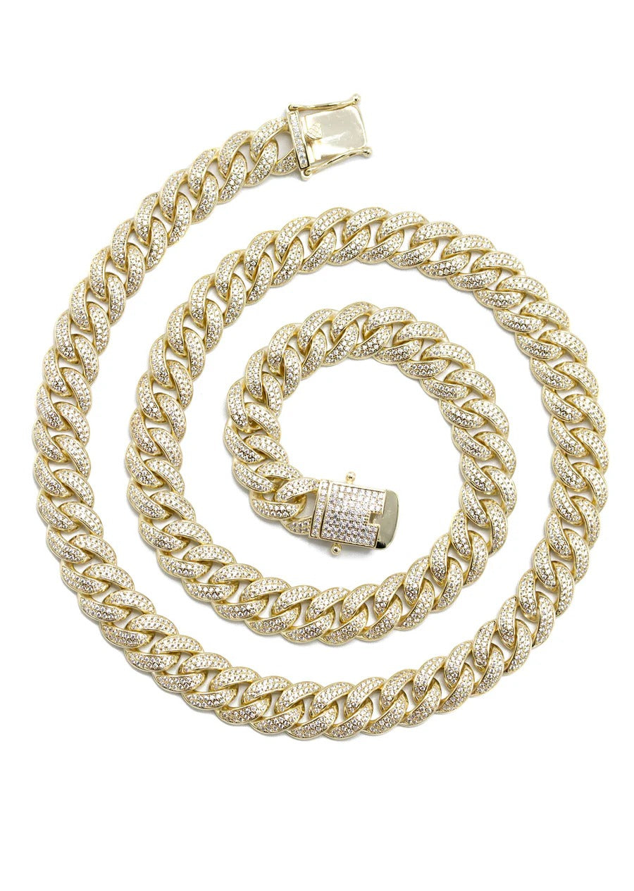 Golden iced out braclet