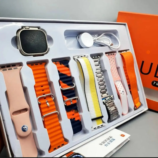 7 in 1 Smart Watch - 7 Straps with ultra watch Tk Mart